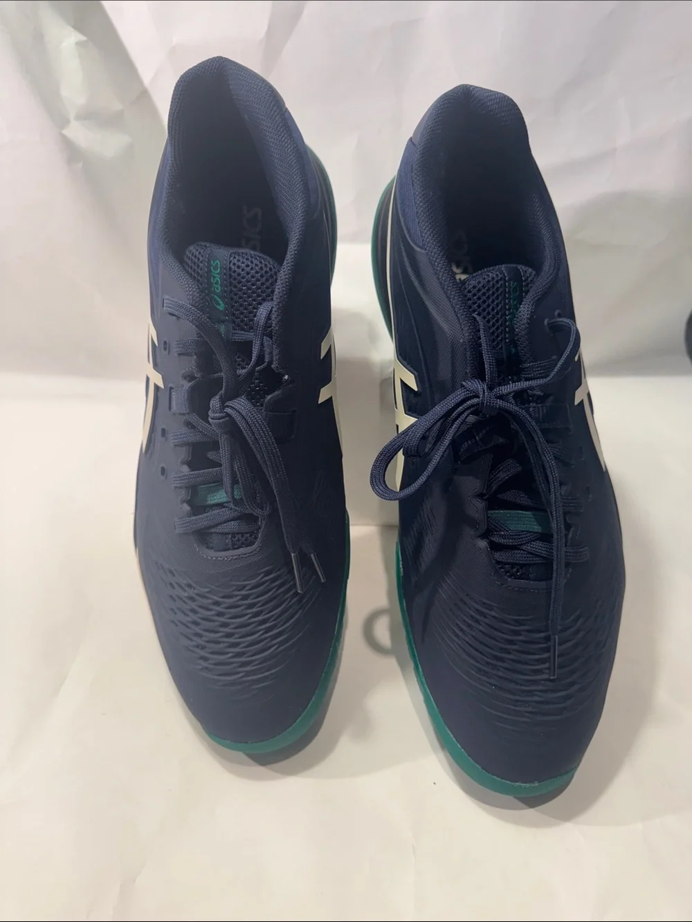 ASICS GEL-Resolution X Wide Men’s 12.5 Tennis Shoes Navy Green NEW